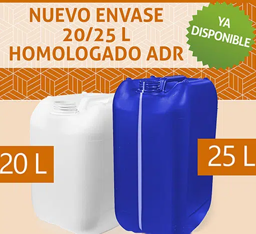 Los nuevos envases apilables de 20 y 25 litros reciben la homologación ADR