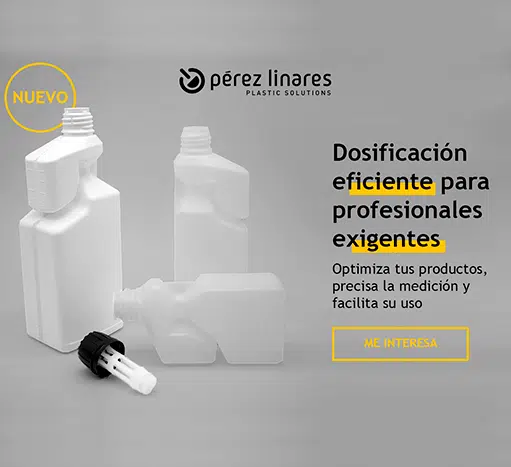 Nueva botella dosificadora que permite realizar el proceso de dosificación dentro de la botella evitando desperdicios de líquido. Disponible en 250 ml, 500 ml y 1 l.