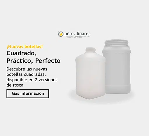 ¡Nueva botella cuadrada 1,3 L en rosca 42 mm y 89 mm!